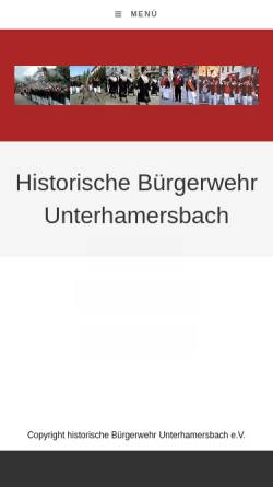 Vorschau der mobilen Webseite historische-buergerwehr-unterharmersbach.de, Historische Bürgerwehr Unterharmersbach