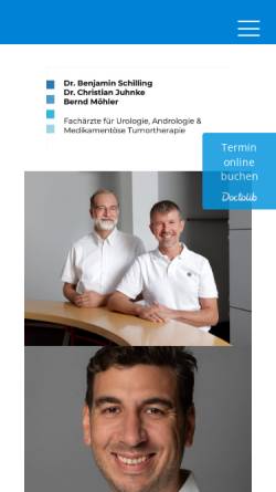 Vorschau der mobilen Webseite www.urologiesteglitz.de, Gemeinschaftspraxis Dr. Christian Juhnke und Bernd Möhler