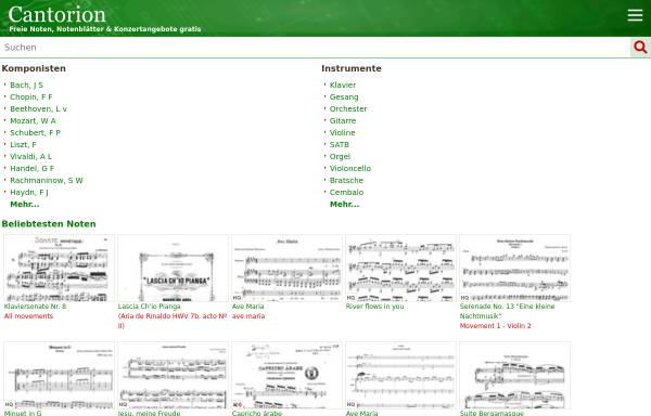 Vorschau von cantorionnoten.de, Cantorion, Freie Noten