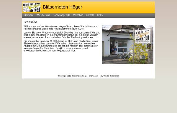 Vorschau von www.blaesernoten.de, Höger, Thomas Freilassing