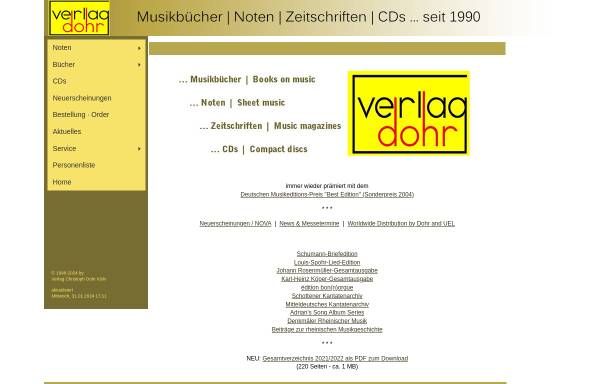 Vorschau von www.dohr.de, Musikverlag Christoph Dohr