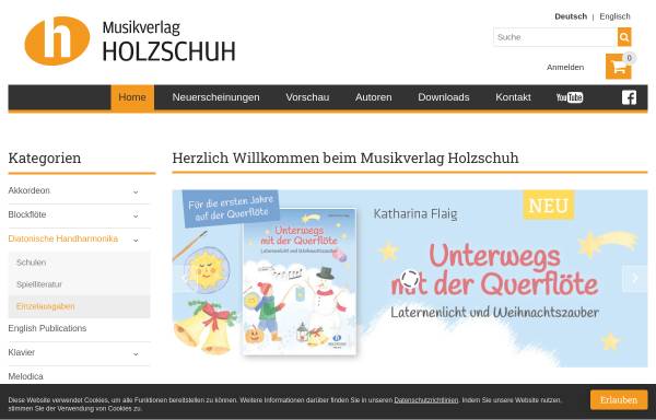 Vorschau von www.holzschuh-verlag.de, Musikverlag Holzschuh