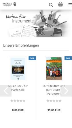 Vorschau der mobilen Webseite www.waldkauz.de, Waldkauz Musikverlag, Wolf-Dietrich Hörle