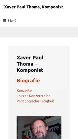 Vorschau der mobilen Webseite www.xaver-thoma.de, Xaver Paul Thoma