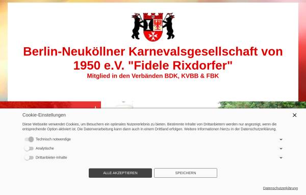 Vorschau von www.fidele-rixdorfer.de, Berlin Neuköllner Karnevalsgesellschaft Fidele Rixdorfer e.V.