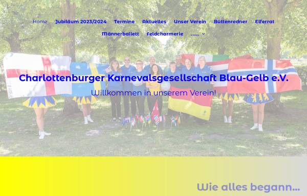 Vorschau von www.blaugelbberlin.de, Charlottenburger Karnevalsgesellschaft Blau-Gelb e.V.