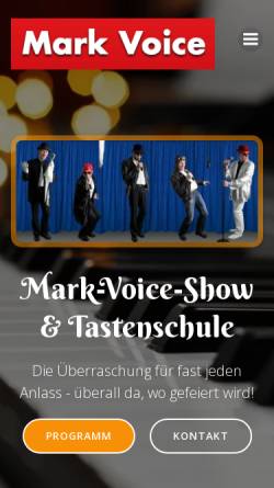 Vorschau der mobilen Webseite www.kunow.de, Mark Voice - Showprogramm