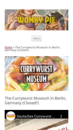 Vorschau der mobilen Webseite currywurstmuseum.com, Deutsches Currywurst Museum Berlin