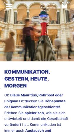 Vorschau der mobilen Webseite www.mfk-berlin.de, Museum für Kommunikation Berlin