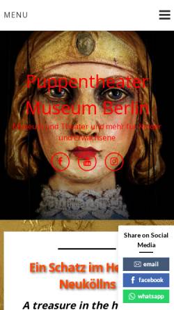 Vorschau der mobilen Webseite www.puppentheater-museum.de, Puppentheater-Museum