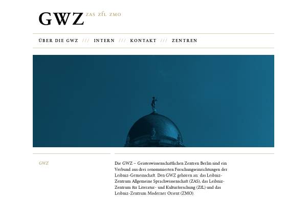 Vorschau von www.gwz-berlin.de, Geisteswissenschaftliche Zentren Berlin e.V. (GWZ)