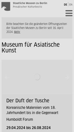 Vorschau der mobilen Webseite www.smb.museum, Gesellschaft für indo-asiatische Kunst Berlin e.V.