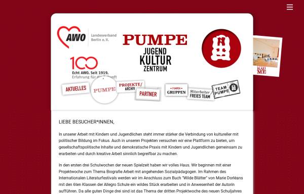 Vorschau von www.pumpeberlin.de, JugendKulturZentrum Pumpe