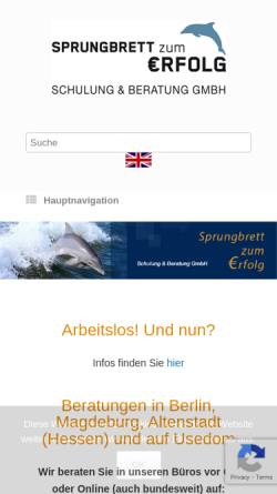 Vorschau der mobilen Webseite www.sprungbrettzumerfolg.de, Sprungbrett Berlin