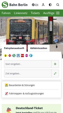 Vorschau der mobilen Webseite www.s-bahn-berlin.de, Events & Erholung und Sehenswürdigkeiten - S-Bahn Berlin GmbH