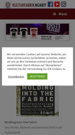 Vorschau der mobilen Webseite www.kulturfabrik-moabit.de, Kulturfabrik