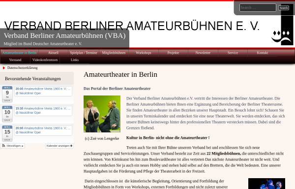 Vorschau von www.vba-online.de, Verband Berliner Amateurbühnen e. V. (VBA)