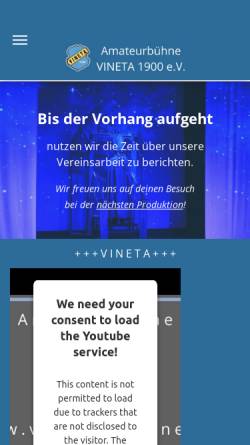 Vorschau der mobilen Webseite www.vineta-buehne.de, Vineta-Bühne
