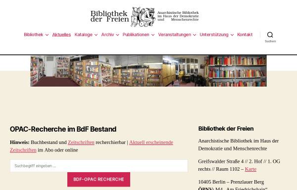 Vorschau von www.bibliothekderfreien.de, Bibliothek der Freien