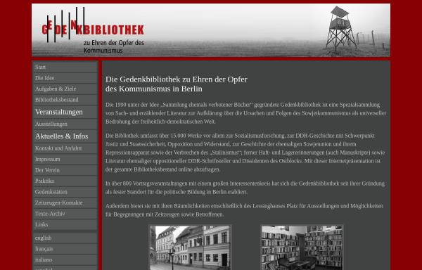 Vorschau von www.gedenkbibliothek.de, Gedenkbibliothek - Verbotene Bücher in der DDR