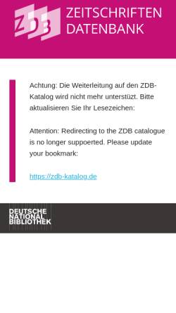 Vorschau der mobilen Webseite www.zdb-opac.de, OPAC der Zeitschriftendatenbank (ZDB)