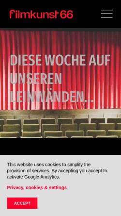 Vorschau der mobilen Webseite www.filmkunst66.de, Filmkunst 66