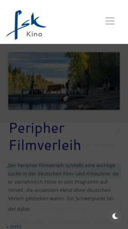 Vorschau der mobilen Webseite fsk-kino.peripherfilm.de, Fsk-Kino und Peripher-Filmverleih
