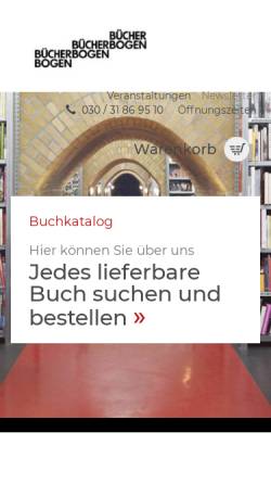 Vorschau der mobilen Webseite www.buecherbogen.com, Bücherbogen