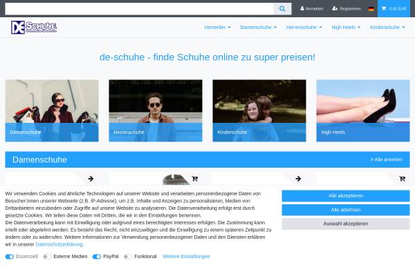 Vorschau von www.de-schuhe.de, Daniela Wilmer und Edeltraut Loest GbR