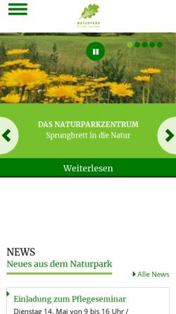 Vorschau der mobilen Webseite www.naturpark-stromberg-heuchelberg.de, Naturpark Stromberg-Heuchelberg