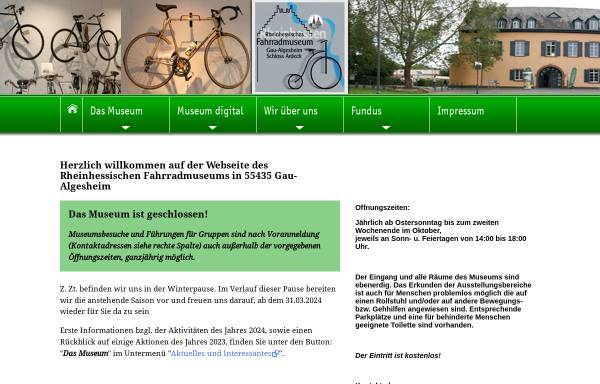 Vorschau von www.fahrradmuseum-rheinhessen.de, Rheinhessisches Fahrradmuseum