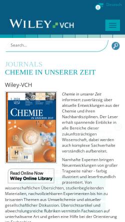 Vorschau der mobilen Webseite www.wiley-vch.de, Chemie in unserer Zeit