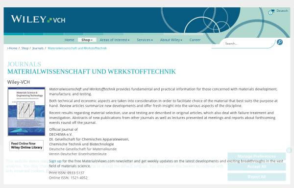 Vorschau von www.wiley-vch.de, Materialwissenschaft und Werkstofftechnik