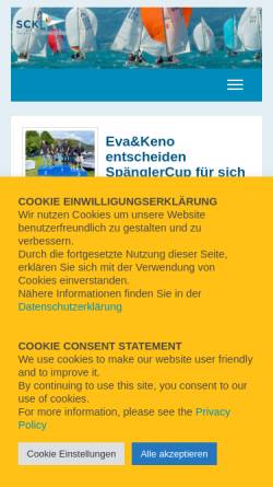 Vorschau der mobilen Webseite www.sck.at, Segelclub Kammersee (SCK)