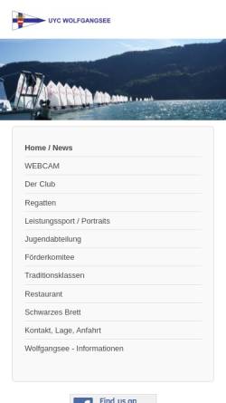 Vorschau der mobilen Webseite www.uyc-wolfgangsee.at, Union Yacht Club Wolfgangsee (UYCWg)