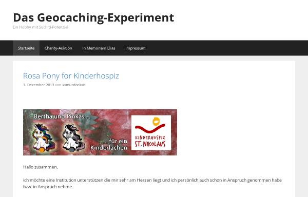 Vorschau von www.xxmurdockxx.de, Das Geocaching-Experiment [Murdock]