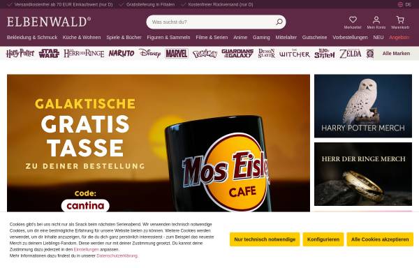 Vorschau von www.elbenwald.de, Elbenwald-Shop