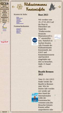 Vorschau der mobilen Webseite www.klabautermann.de, Klabautermanns Knotentafel