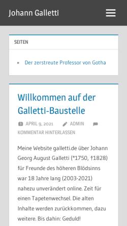 Vorschau der mobilen Webseite www.galletti.de, Auf schwarzen Bergen sind schwarze Thiere schwarz