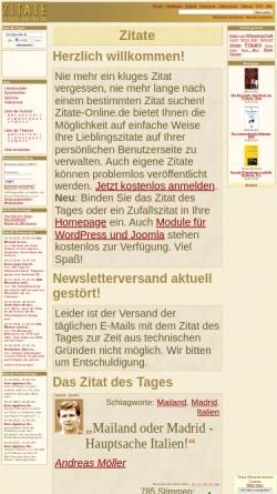Vorschau der mobilen Webseite www.zitate-online.de, Zitate Portal