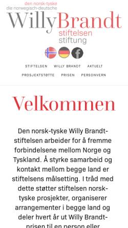 Vorschau der mobilen Webseite www.willy-brandt-stiftung.de, Norwegisch-Deutsche Willy-Brandt-Stiftung