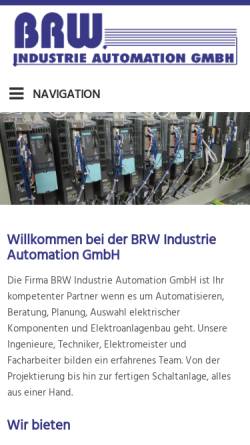 Vorschau der mobilen Webseite www.brw-industrieautomation.de, BRW Industrie Automation GmbH