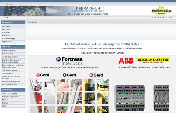 Vorschau von www.debra-safety.de, Debra Industrie-Elektronik GmbH