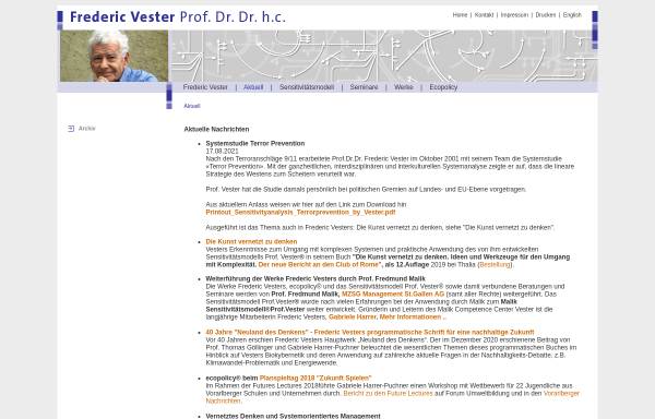 Vorschau von www.frederic-vester.de, Studiengruppe für Biologie und Umwelt Frederic Vester GmbH