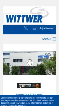 Vorschau der mobilen Webseite www.wittwer.com, Wittwer - Industrielle Elektronik, Inh. Franz Wittwer