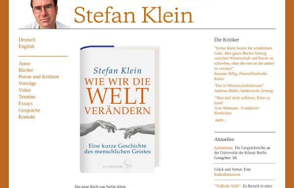 Vorschau von www.stefanklein.info, Stefan Klein, Offizielle Webseite