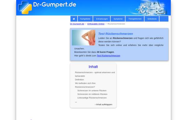 Vorschau von www.dr-gumpert.de, Dr. Gumpert: Rückenschmerzen