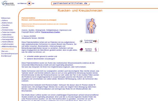 Vorschau von www.patientenleitlinien.de, Patientenleitlinie Rücken- und Kreuzschmerzen