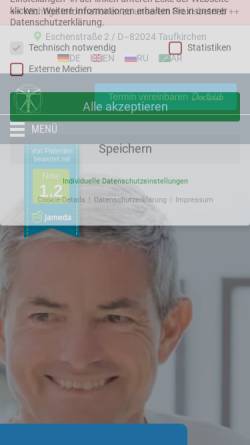 Vorschau der mobilen Webseite orthopaede.com, Praxisklinik Orthopädie und Neurochirurgie. Informationen zum Thema Wirbelsäule.