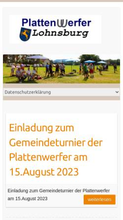 Vorschau der mobilen Webseite www.plattenwerfen-lohnsburg.com, Plattenwerfer Lohnsburg
